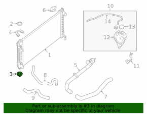 Radiator support lower left Nissan Altima 13-15 rubber