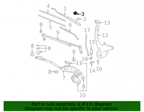 Right wiper arm plug Chevrolet Equinox 18-21