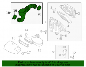 Air duct for the Kia Sorento 10-15 2.4 manifold