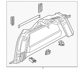 Arch trim right Volvo XC60 18-23 black for electric seats with rubber