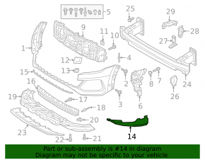 Right front bumper lip for Audi Q8 19-23