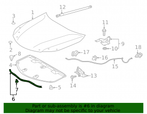 Hood Seal Lexus ES300h ES350 13-18