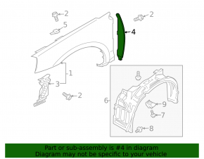 Left door-wing seal for Mitsubishi Galant 04-12