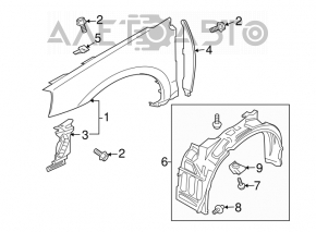 Left door-wing seal for Mitsubishi Galant 04-12