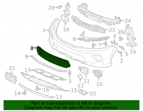 Lower grille of the front bumper Honda Accord 13-15 2d