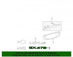 Emblem inscription GX470 trunk door Lexus GX470 03-09