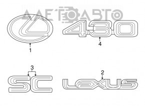Emblem inscription GX470 trunk door Lexus GX470 03-09