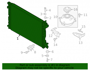Radiator cooling water Audi Q5 80A 18-24 2.0T broken mount