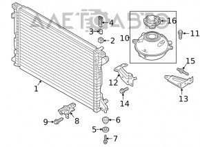 Water cooling radiator Audi Q5 80A 18-25 2.0T, MHEV