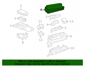Cover of the fuse box under the hood left Toyota Prius 50 19-22