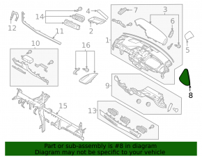 Left side trim panel for Hyundai Sonata 20-23, black