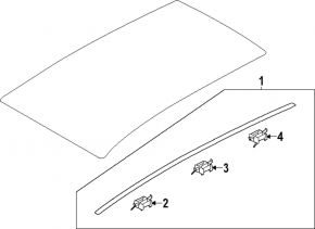 Right roof lining for Hyundai Santa Fe 24-26 without panoramic windows, under roof rails