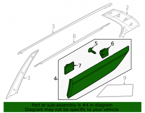 Door trim lower rear right Kia Niro 23- black gloss