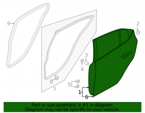 Door assembly rear left Mazda 3 19- 4d