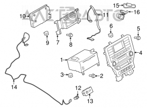 Ford Mustang mk6 15-17 climate control panel for a small monitor