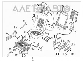 Driver's seat Mazda 6 18-21 without airbag, mechanical, cloth black