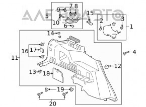 Rear pillar trim 2nd row left Ford Explorer 20- beige