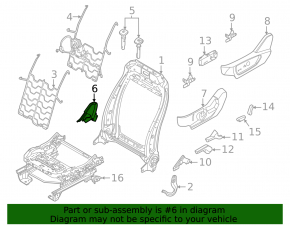 Driver's seat side inner trim for Ford Escape MK4 23-26 black