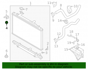 Upper Right Radiator Support Mazda CX-9 16- Rubber