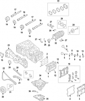 Left intake camshaft gear for a Subaru XV Crosstrek 13-14