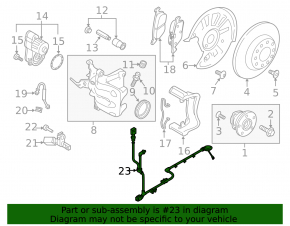 ABS sensor wire rear left VW Taos 22-25