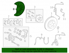Brake Disc Cover Front Right Lexus NX200t NX300 NX300h 15-21