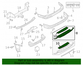 Rear bumper lip Audi Q7 16-19 silver