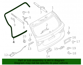 Rubber seal for the trunk door BMW X3 G01 18-21