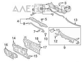 Left windshield wiper seal for Toyota Camry v40