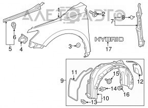 Front left fender liner Toyota Camry v55 15-17 usa SIGNEDA