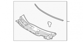 Plastic windshield wiper grille for Toyota Prius V 12-17 without caps