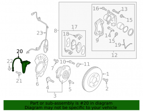 Front left brake hose Kia Niro 19-22 EV