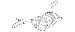 Exhaust line middle part VW Jetta 13-16 USA 1.4T hybrid