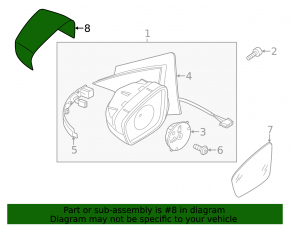 Left mirror cover VW Passat b7 13-15 USA
