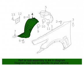 Front right fender liner for Infiniti FX35 QX70 09-17
