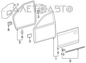 Door bare front right Toyota Camry v50 12-14 usa