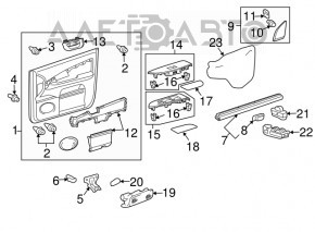Lower pocket of the front right door trim Lexus RX300 RX330 RX350 RX400h 04-08
