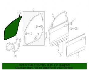 Front right door seal for Honda Civic XI FE/FL 22-26