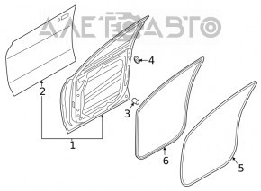 Front left door seal Hyundai Santa FE 19-23 worn