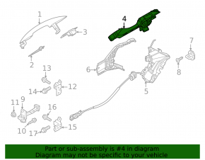 Rear left door handle mechanism Hyundai Elantra 21-22
