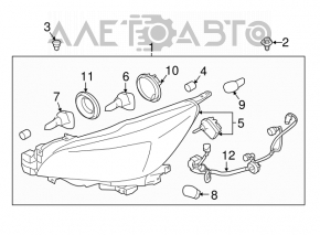 Subaru Outback 15-17 right front headlight assembly with xenon