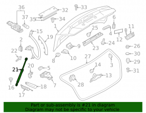 Audi A5 08-16 trunk lid shock absorber