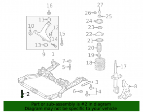 Front subframe mounting bolt 2pcs set Subaru Outback 15-19