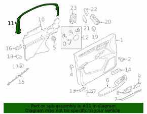 Door frame inner front left Porsche Macan 15-18 black