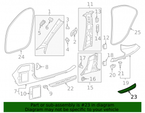 Door sill trim rear right outer Mercedes GLC 16-19