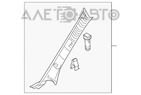 Front pillar trim left Mazda3 MPS 09-13 gray