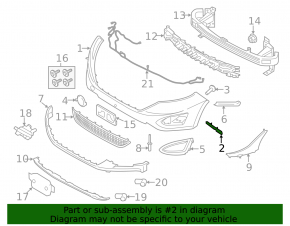 Front bumper mount right wing-bumper Ford Edge 15-18 prerest