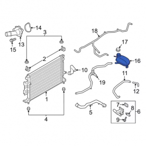 Expansion tank cooling Ford Escape MK3 17-19 rest 2.5, 2.0T, 1.5T without cap