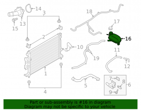 Expansion tank cooling Ford Escape MK3 17-19 rest 2.5, 2.0T, 1.5T without cap