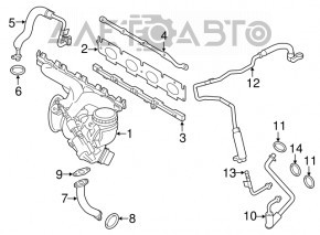 Turbocharger assembly with manifold BMW X2 F39 18-23 B46 81k